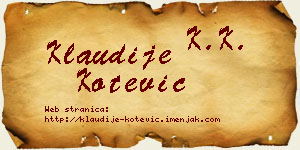 Klaudije Kotević vizit kartica